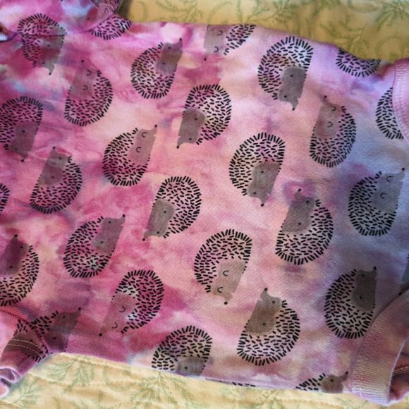 Cloud Island Hedgehog Pink and Purple Tied Onesie Size 0-3m - Picture 5 of 5